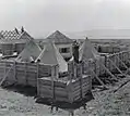 Stockade walls being filled with gravel, Ginosar 1937