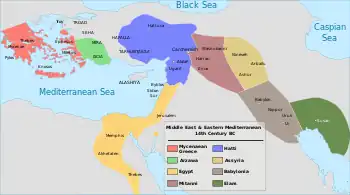 Map of the Ancient Near East during the Amarna Period.