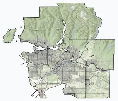 Location of West Point Grey in Metro Vancouver