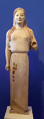 Peplos Kore, c. 530 BC, Athens, Acropolis Museum.