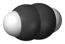 Acetylene – space-filling model