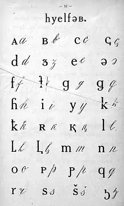 Adyghe Latin alphabet of 1927 (page 1)