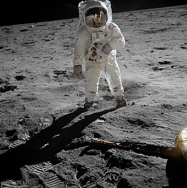 Buzz Aldrin wearing an Omega Speedmaster on the Moon (Apollo 11)