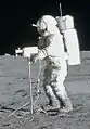 Edgar Mitchell with the Apollo 14 camera