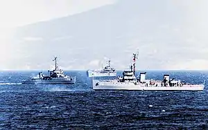 The 2 Rizal class corvettes at Balikatan 2000 exercises.