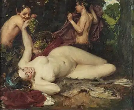 Maenad and Fauns, 1902–1912, by Isobel Lilian Gloag.