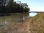 Irrigation channel for cotton fed from E.J. Beardmore Dam.