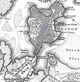 Old map of the Boston Neck