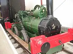 small green steam locomotive