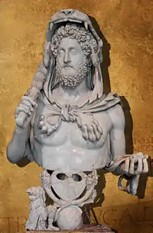 Emperor Commodus dressed as Hercules (c. 191 AD, in the late imperial "baroque" style)