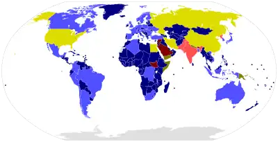 Map of states' adoption of the CTBT