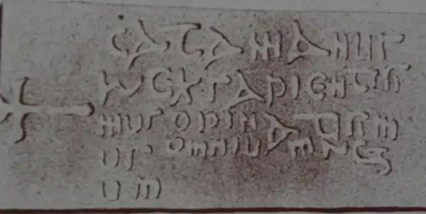 King Cadfan's gravestone in Llangadwaladr church.