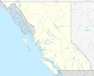 A map of British Columbia showing the location of Atlin Provincial Park and Recreation Area