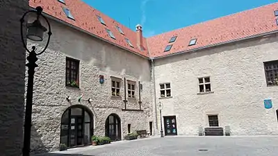 A courtyard within a stone building