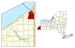 Location within Chautauqua County and New York