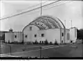 View of south elevation of CNE bandshell in July 1937