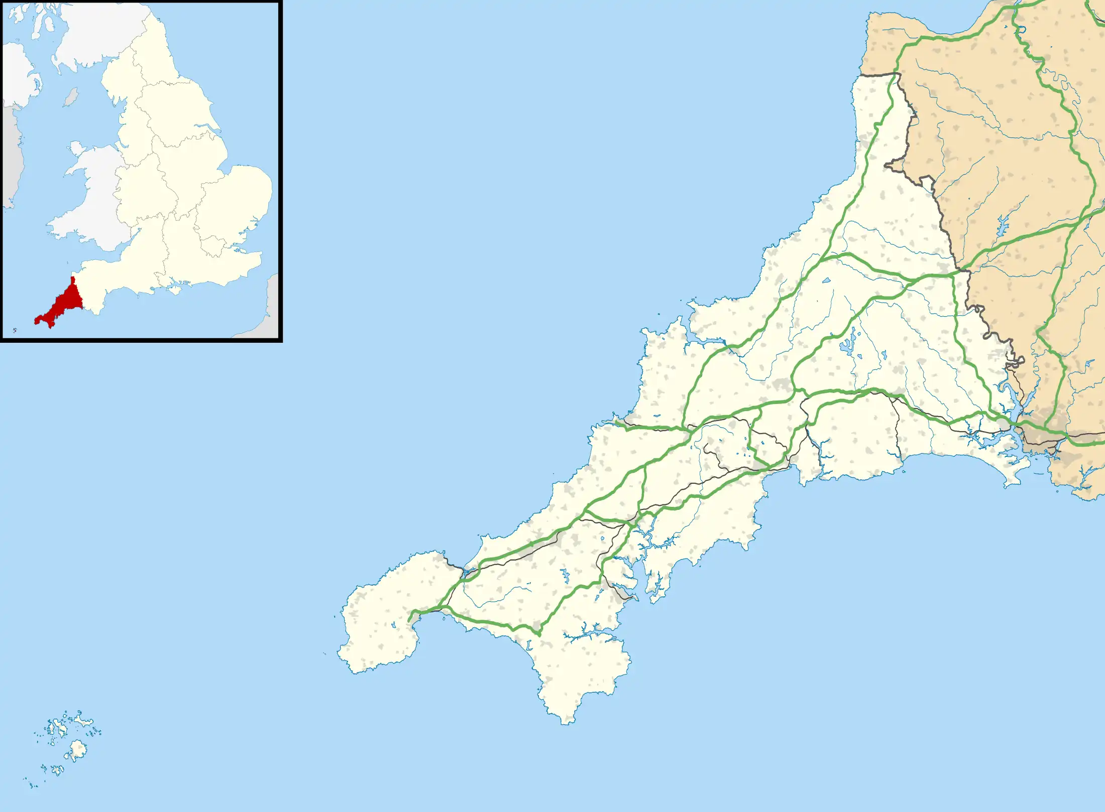 RAF Dry Tree is located in Cornwall