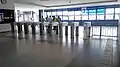 The fare gates of the station