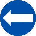 Direction to be followed (turn left only) (1957–1974)