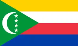 Flag of the Comoros (crescent and four stars)