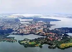 Aerial view of Schwerin on the lakes