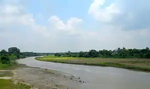 The Gomti and its floodplain, winding through an undeveloped area