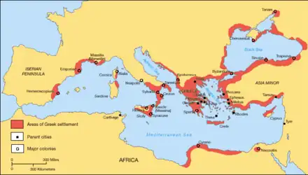 Greek colonisation in the Archaic period.