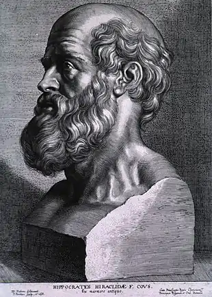 Image 48Hippocrates (c. 460–370 BCE). Known as the "father of medicine".  (from History of medicine)