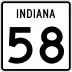 State Road 58 marker