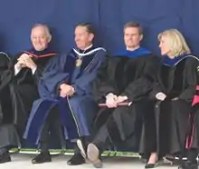 Dalton at the April 2008 BYU Commencement with Cecil O. Samuelson, W. Rolfe Kerr, and David A. Bednar.