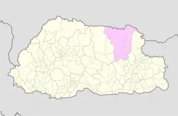 Location of Gangzur Gewog