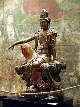 Guanyin of the southern seas (Chinese), 11th-12th centuries, painted and gilded wood, Nelson-Atkins Museum of Art, Kansas City, USA