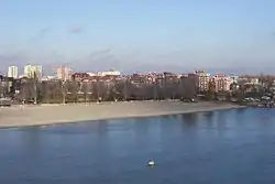 Liman I and Štrand beach, view from Liberty Bridge