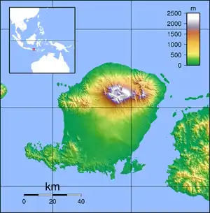 Map showing the location of Mount Rinjani National Park