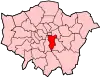 Location of the London Borough of Southwark in Greater London