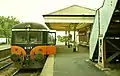 Push-pull commuter train arrives in 1983 on its way to Dublin Pearse