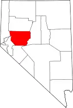 Map of Nevada highlighting Churchill County