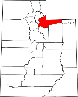 State map highlighting Summit County