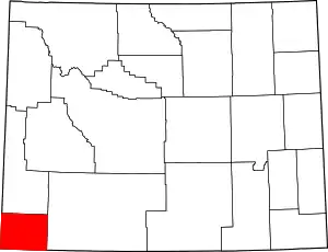 Map of Wyoming highlighting Uinta County