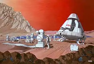 1989 painting of Mars surface operations.