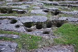 Maidu bedrock mortars in northern California.