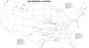 Image 6A map of all NAIA Division I basketball teams. (from College basketball)