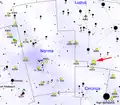 Map showing the location of NGC 5822