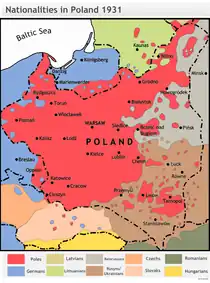 Nationalities in Second Polish Republic ca. 1931