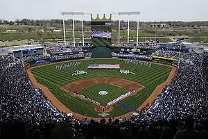 A photograph of a baseball diamond