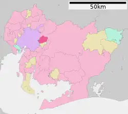 Location of Nisshin in Aichi Prefecture