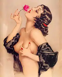 Topless portrait of Olive Thomas ("Memories of Olive"), painted by Alberto Vargas in 1920