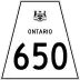 Highway 650 marker