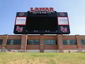 51' x 26' video display encased in 88' x 48' score board frame