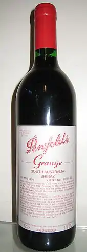 Penfolds Grange, 1999, a premium Australian red wine